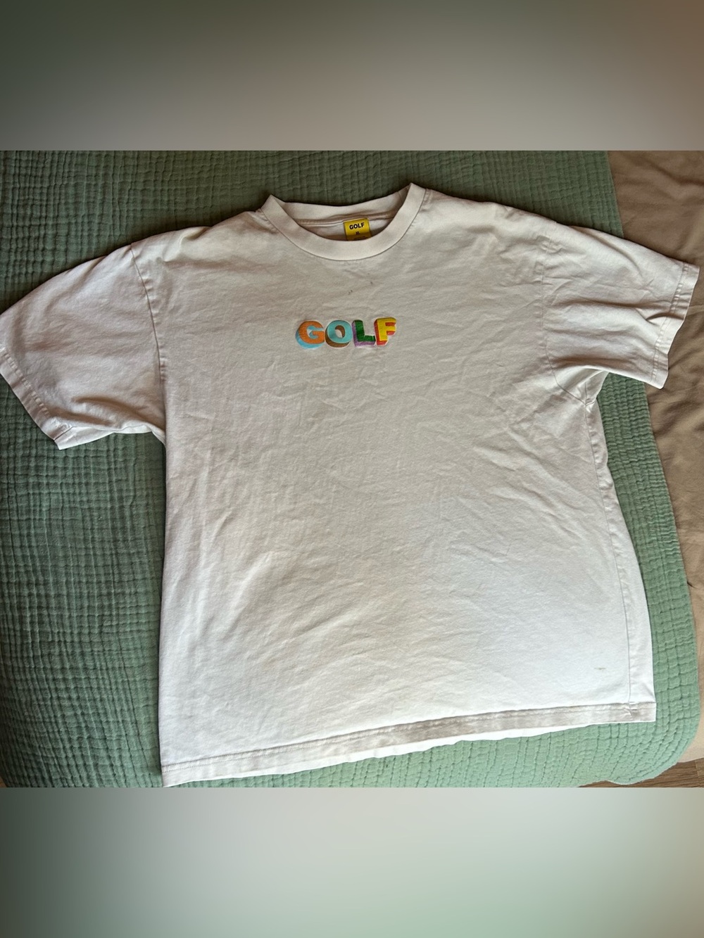 Golf Wang White Tee with Multicolor GOLF Chest Logo